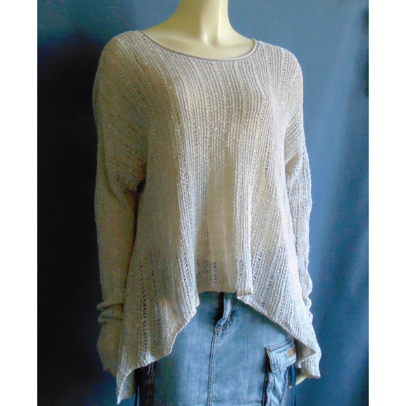 Eileen Fisher Tops - Eileen Fisher XL Natural Loose Knit High Low Top